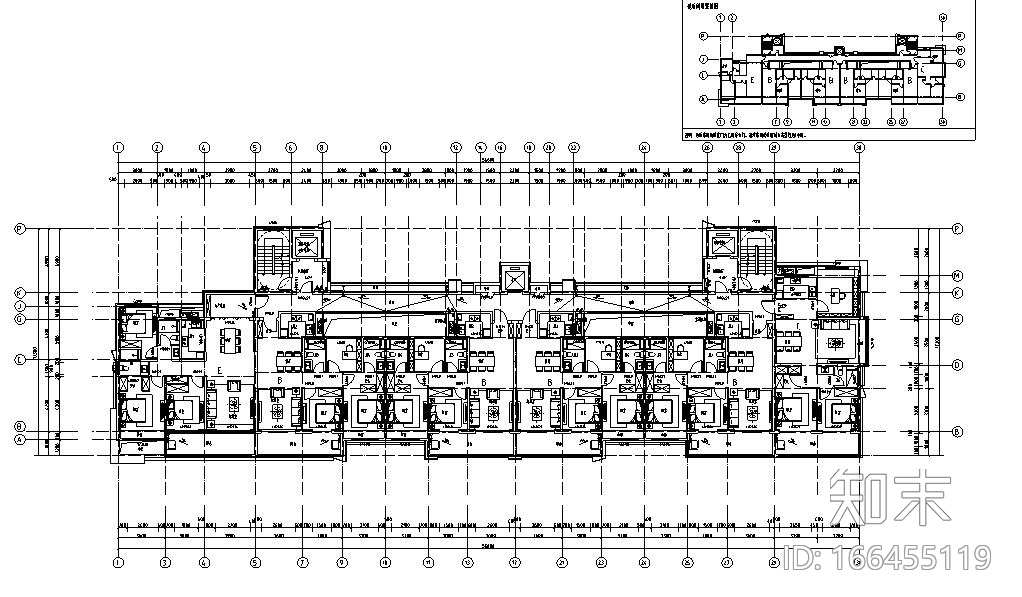 三梯六户三房两厅两卫+三房两厅一卫户型施工图下载【ID:166455119】