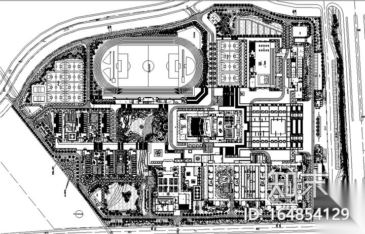 [浙江]省重点中学迁建景观项目施工图cad施工图下载【ID:164854129】