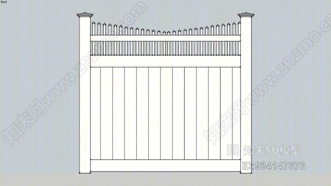 带尖桩顶部的乙烯基隐私围栏SU模型下载【ID:934147676】