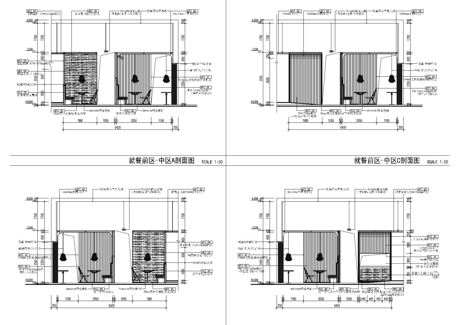 [上海]味千拉面西郊百联店施工图+效果图cad施工图下载【ID:160707198】