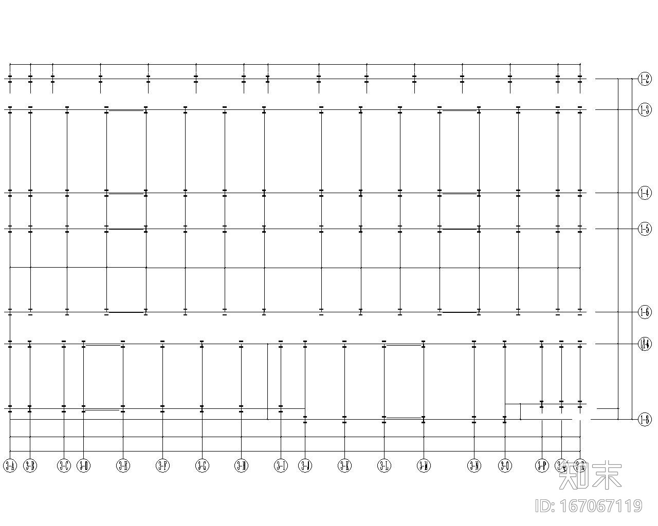 二层钢结构多层超市施工图（CAD）cad施工图下载【ID:167067119】