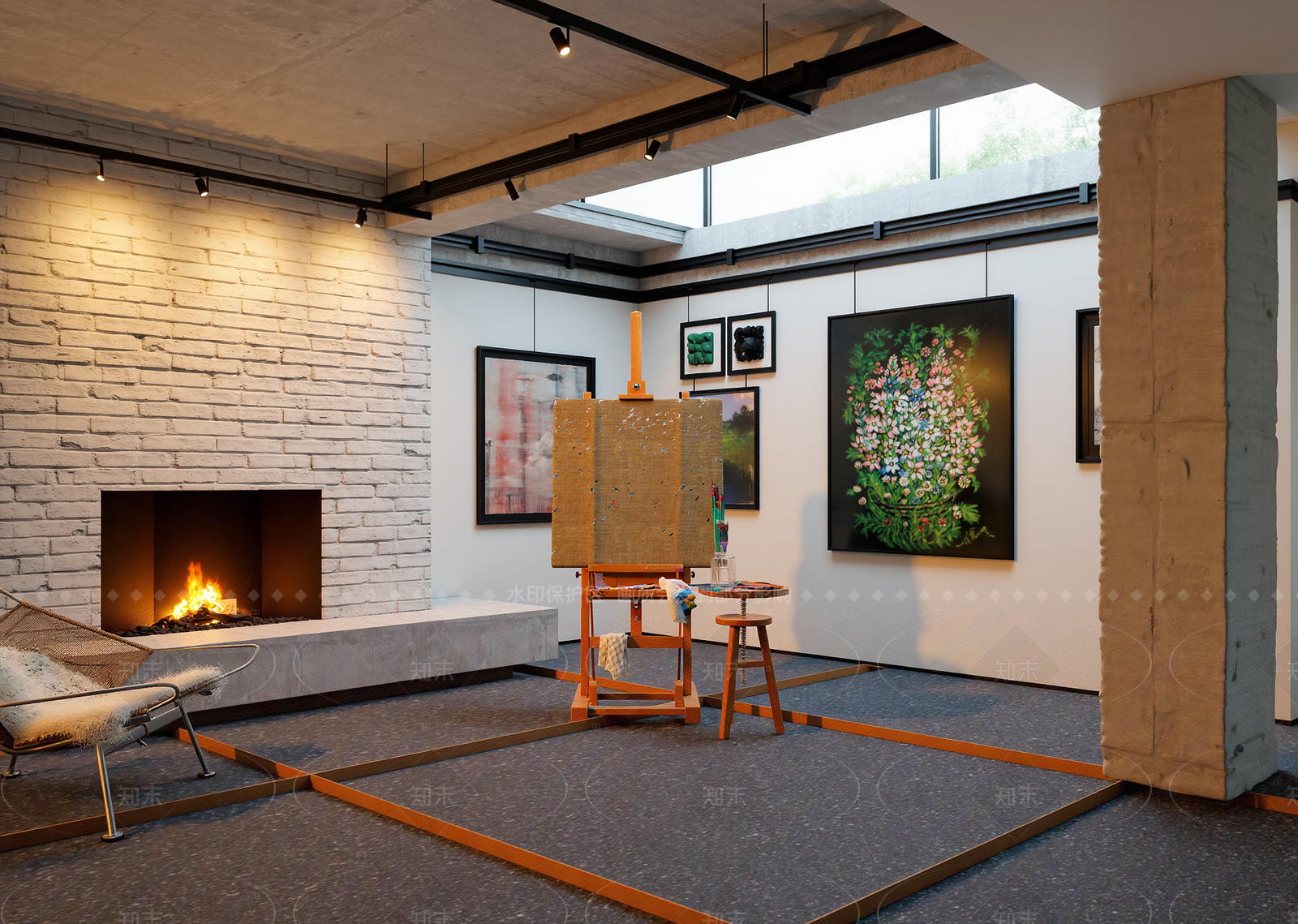 法式艺术展厅3D模型下载【ID:1214986793】