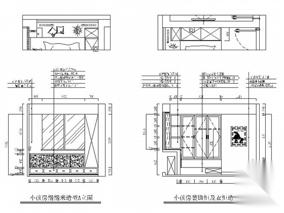 [原创]简约温馨的三室两厅家装施工图（含效果图）cad施工图下载【ID:160703100】