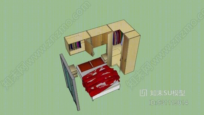卧室SU模型下载【ID:531119014】