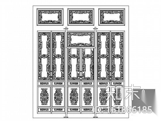 中式门隔断全套CAD图块cad施工图下载【ID:161866185】