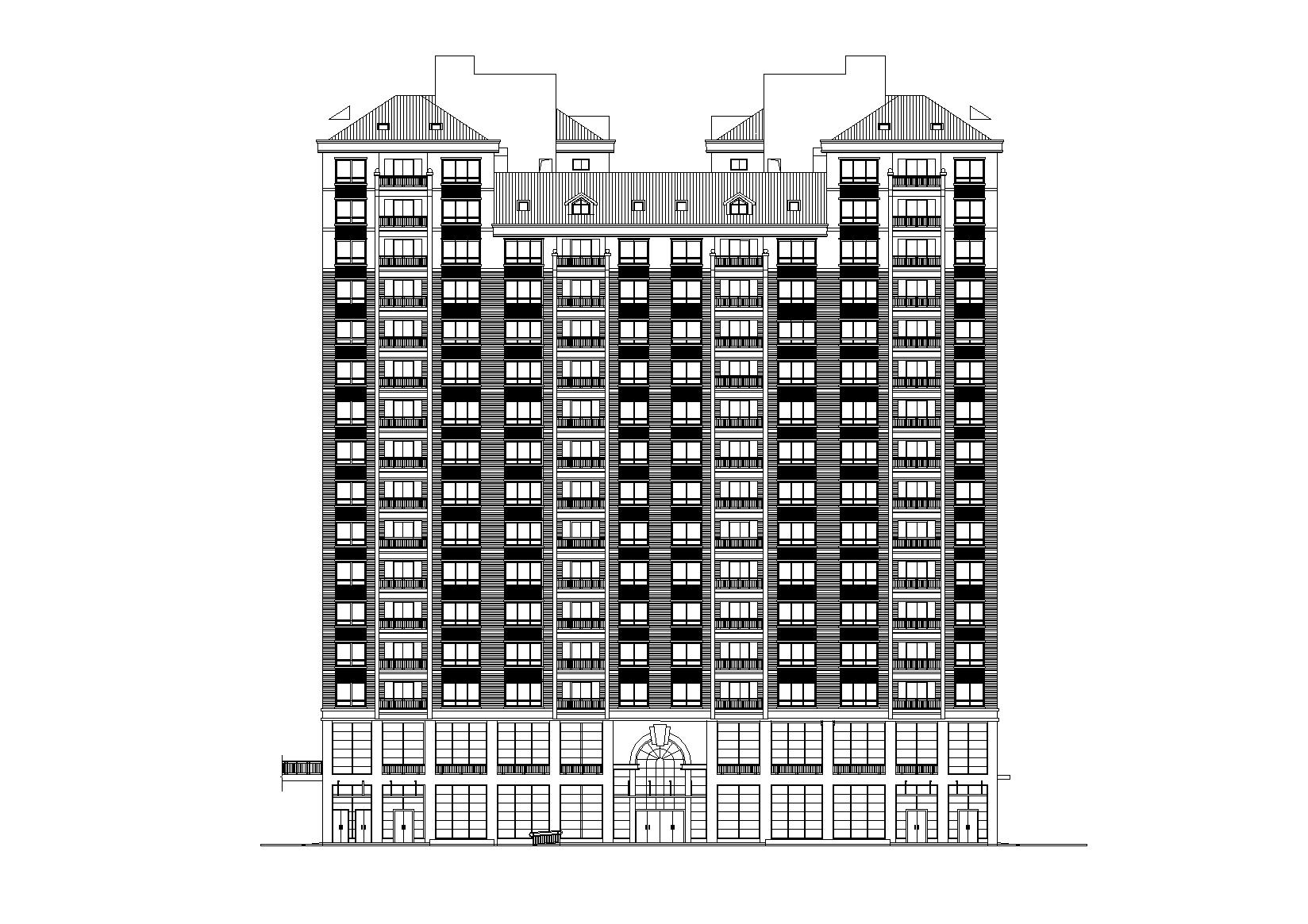 [湖南]湘江餐厅底商高层住宅楼建筑施工图施工图下载【ID:167374178】