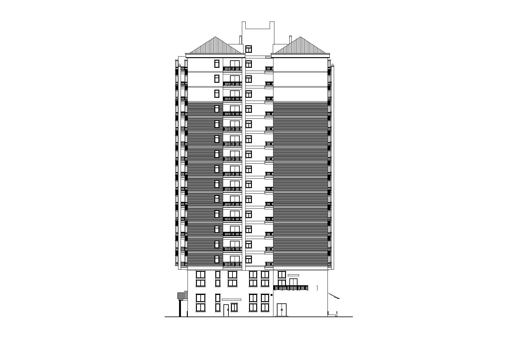 [湖南]湘江餐厅底商高层住宅楼建筑施工图施工图下载【ID:167374178】