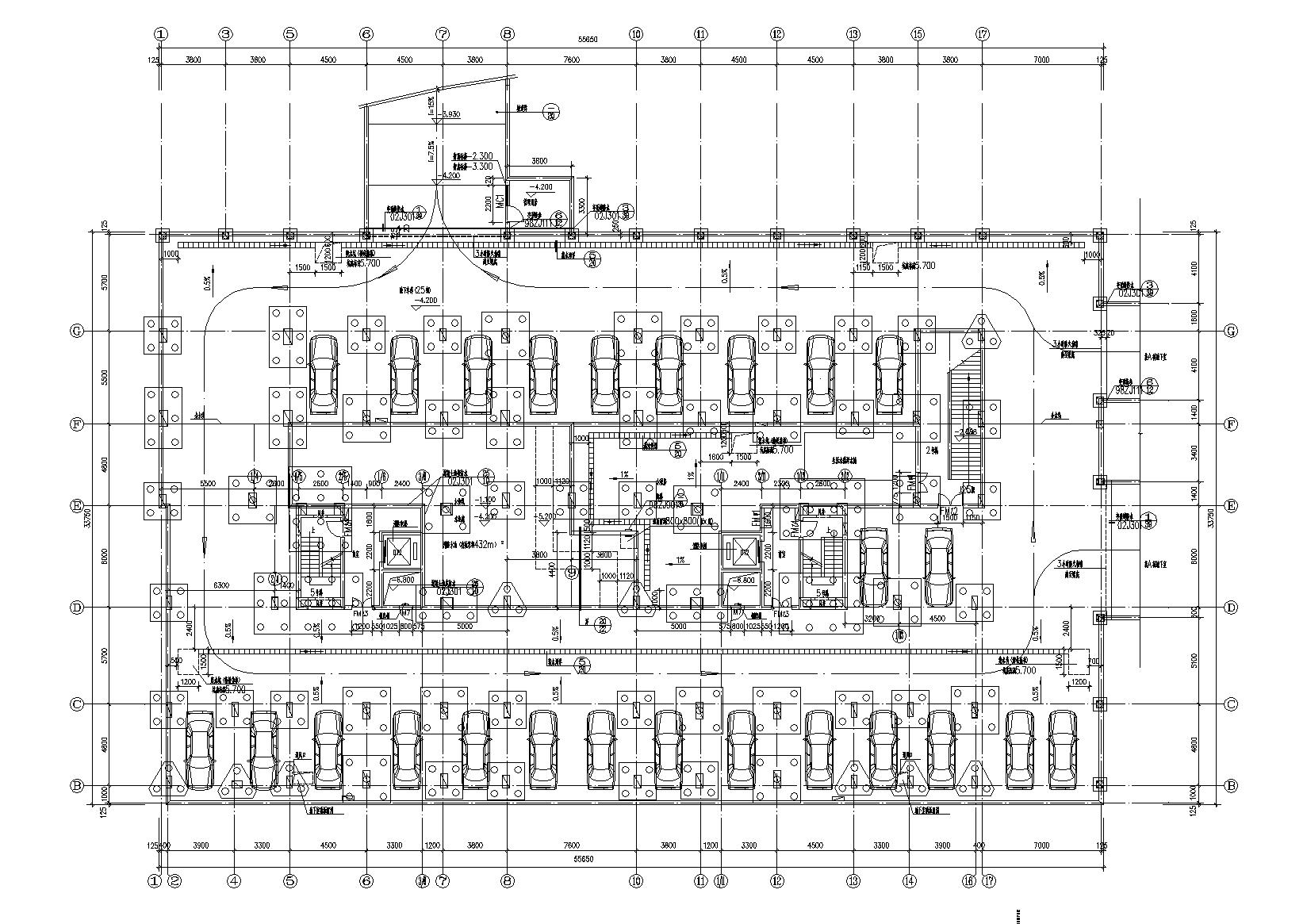 [湖南]湘江餐厅底商高层住宅楼建筑施工图施工图下载【ID:167374178】