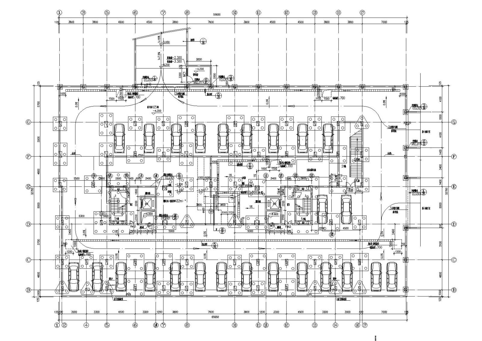 [湖南]湘江餐厅底商高层住宅楼建筑施工图cad施工图下载【ID:149542173】