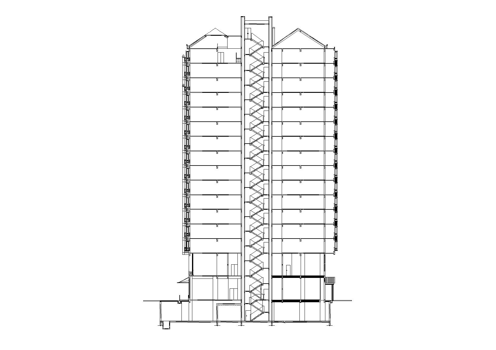 [湖南]湘江餐厅底商高层住宅楼建筑施工图施工图下载【ID:167374178】