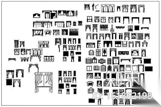 常用CAD图块-窗帘类施工图下载【ID:161862198】