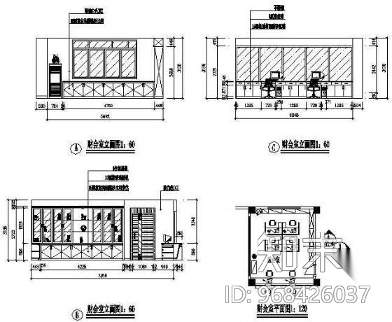 某四层办公楼CAD装修图cad施工图下载【ID:968426037】