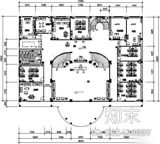 某四层办公楼CAD装修图cad施工图下载【ID:968426037】