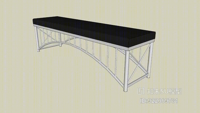 表单+表面®桥牌台，直，黑色模拟皮革软垫座椅SU模型下载【ID:922009781】