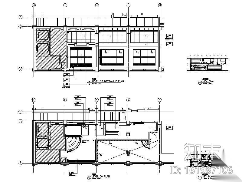 [上海]某知名大酒店客房室内装修图cad施工图下载【ID:161987106】