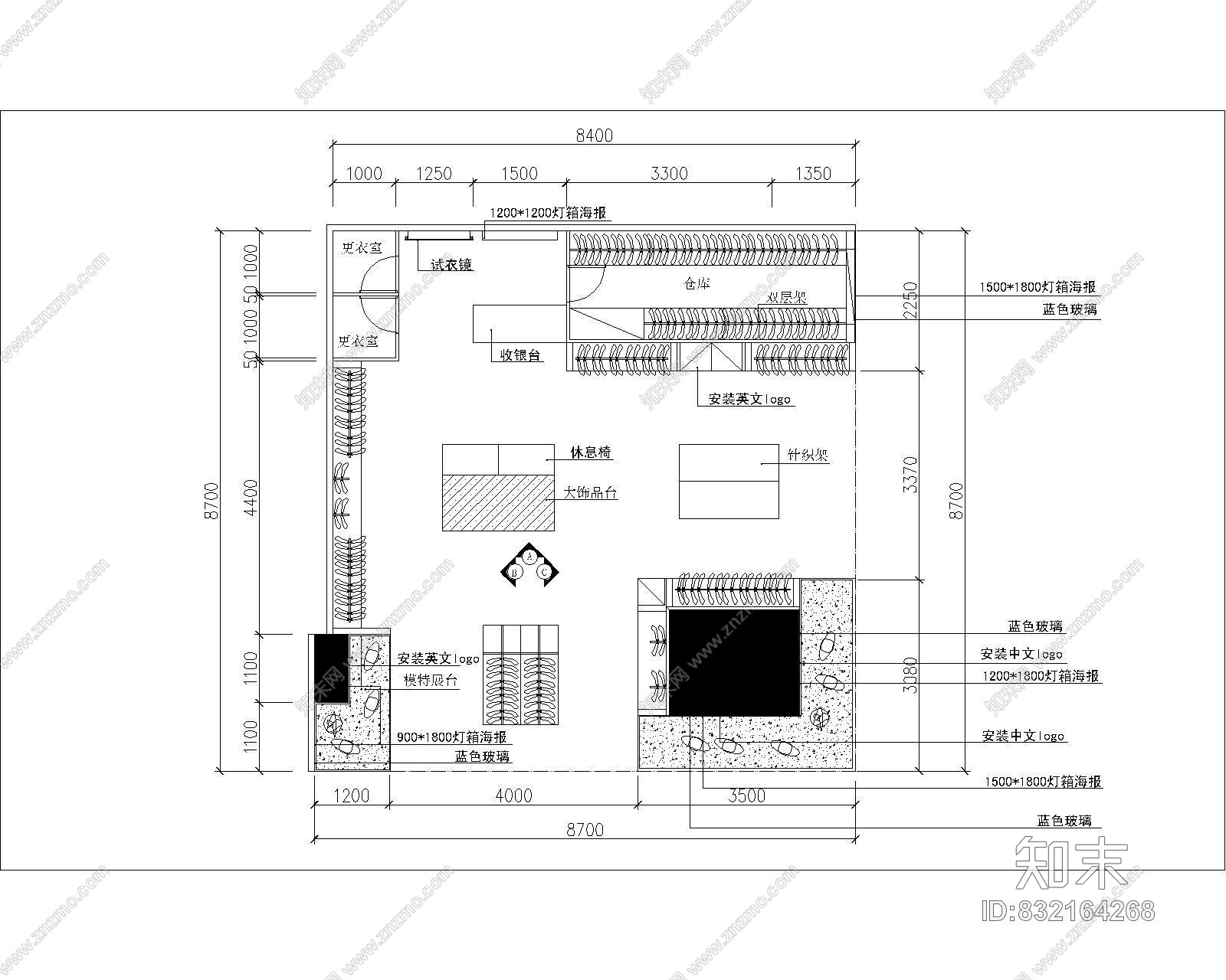 服装专卖店设计cad施工图含效果图施工图下载【ID:832164268】