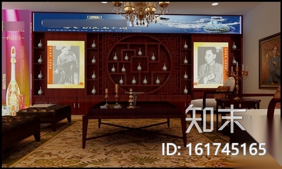 [上海]某名酒专卖店室内装修施工图（含效果）cad施工图下载【ID:161745165】