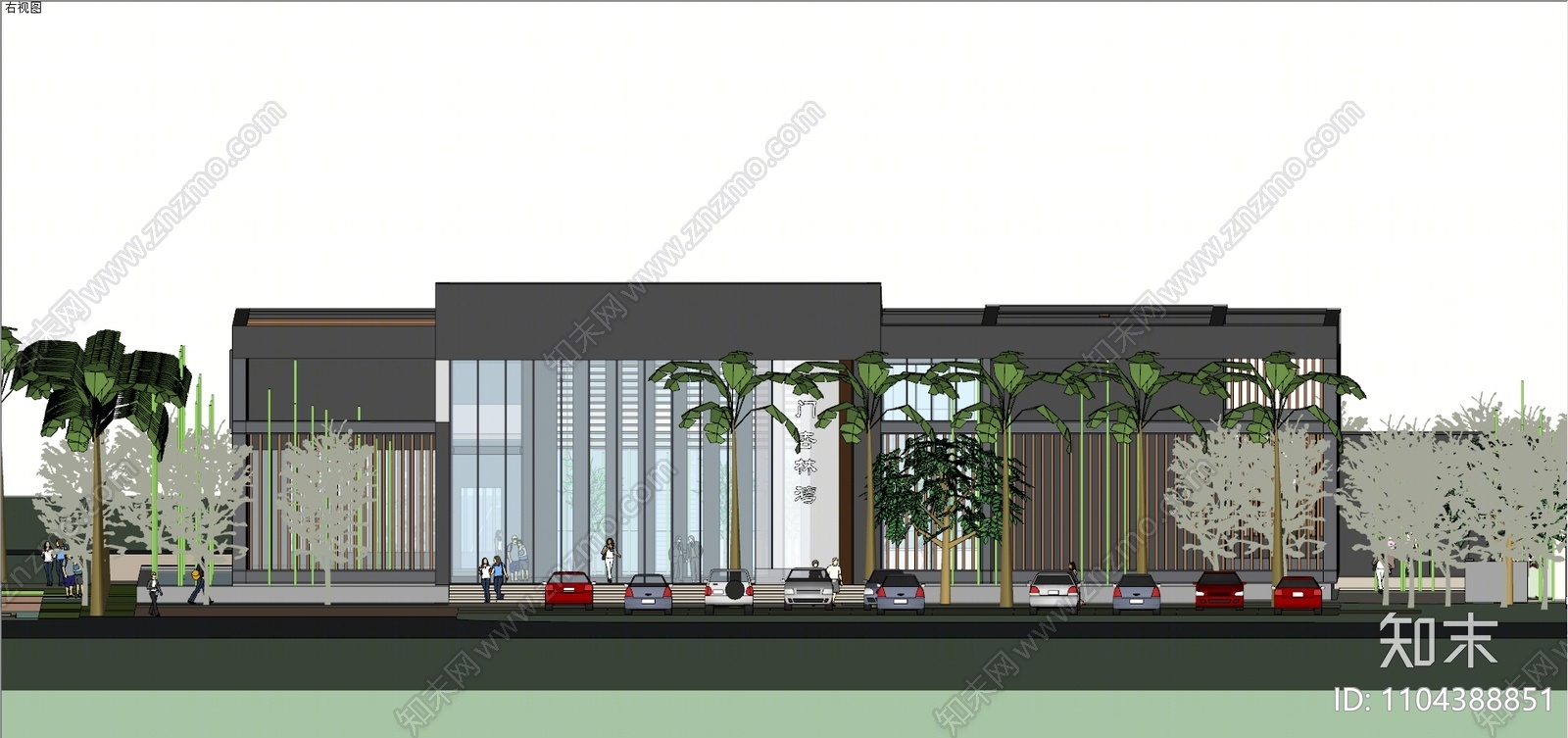 新中式小区建筑SU模型下载【ID:1104388851】