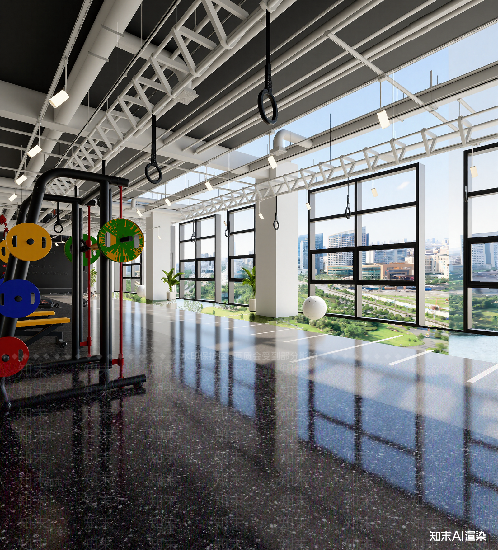 现代健身房3D模型下载【ID:1213927642】