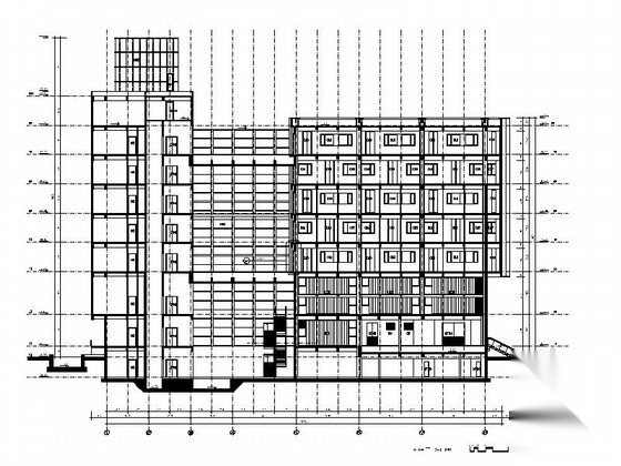 [上海]某知名高校七层教学楼扩建施工图cad施工图下载【ID:166553104】