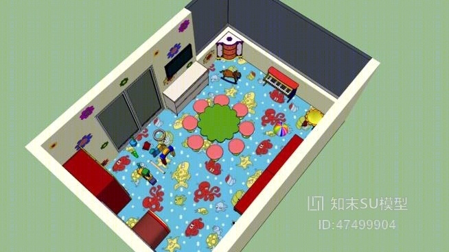 儿童玩具房SU模型下载【ID:418125666】