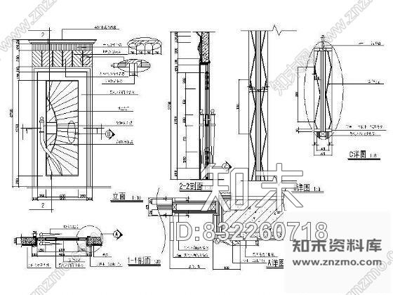 图块/节点装饰造型门详图cad施工图下载【ID:832260718】