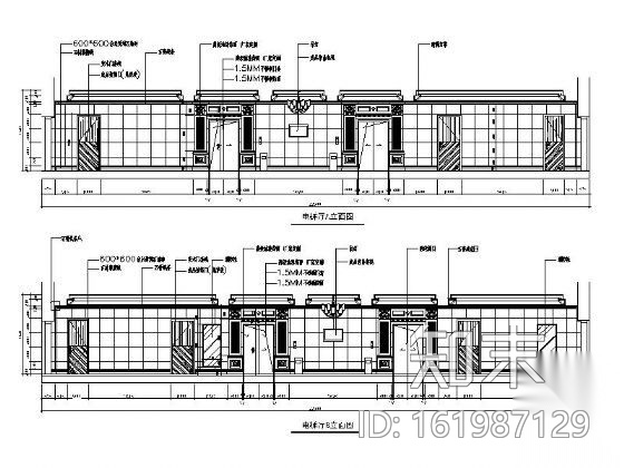 某国际大酒店局部室内装修图cad施工图下载【ID:161987129】