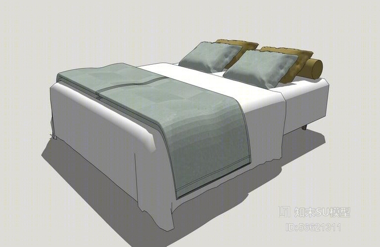 双人床SU模型下载【ID:56621311】