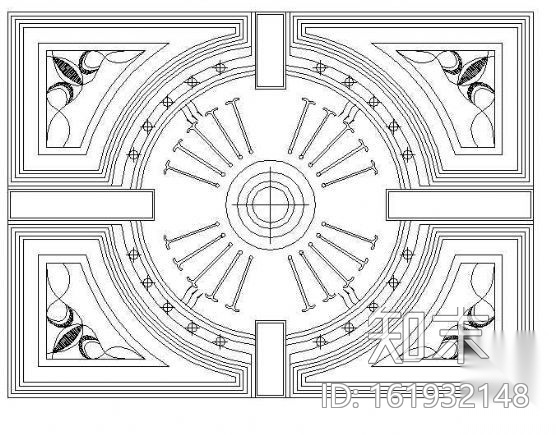 西式天花cad施工图下载【ID:161932148】