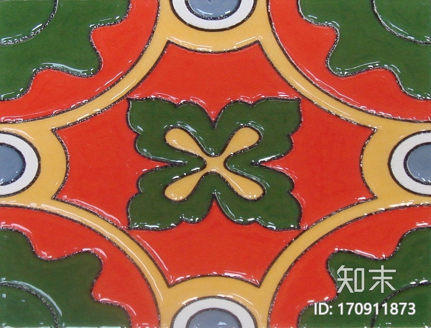 卫浴阳台古典彩色小花砖贴图下载【ID:170911873】