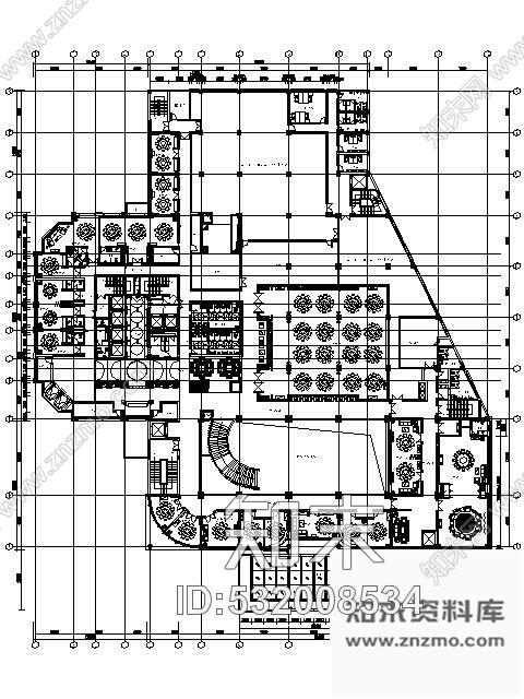 施工图浙江五星级酒店二层餐厅施工图含效果cad施工图下载【ID:532008534】