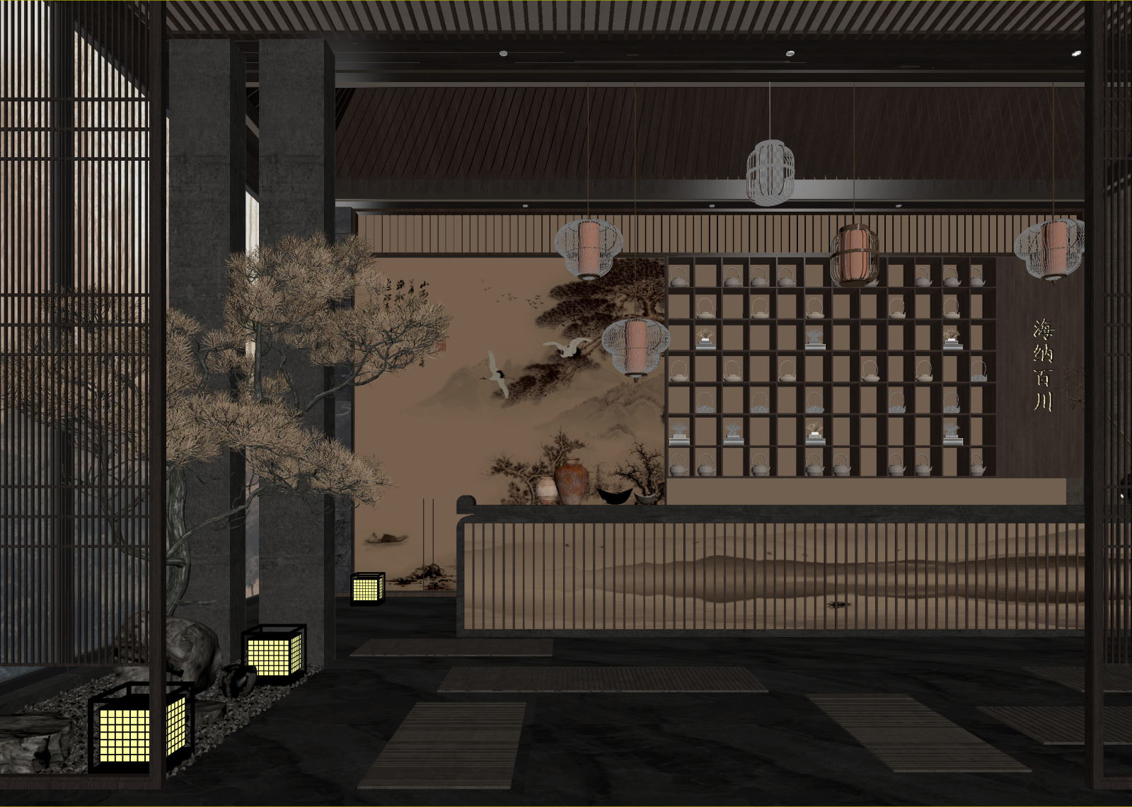 新中式茶馆3D模型下载【ID:1214637219】