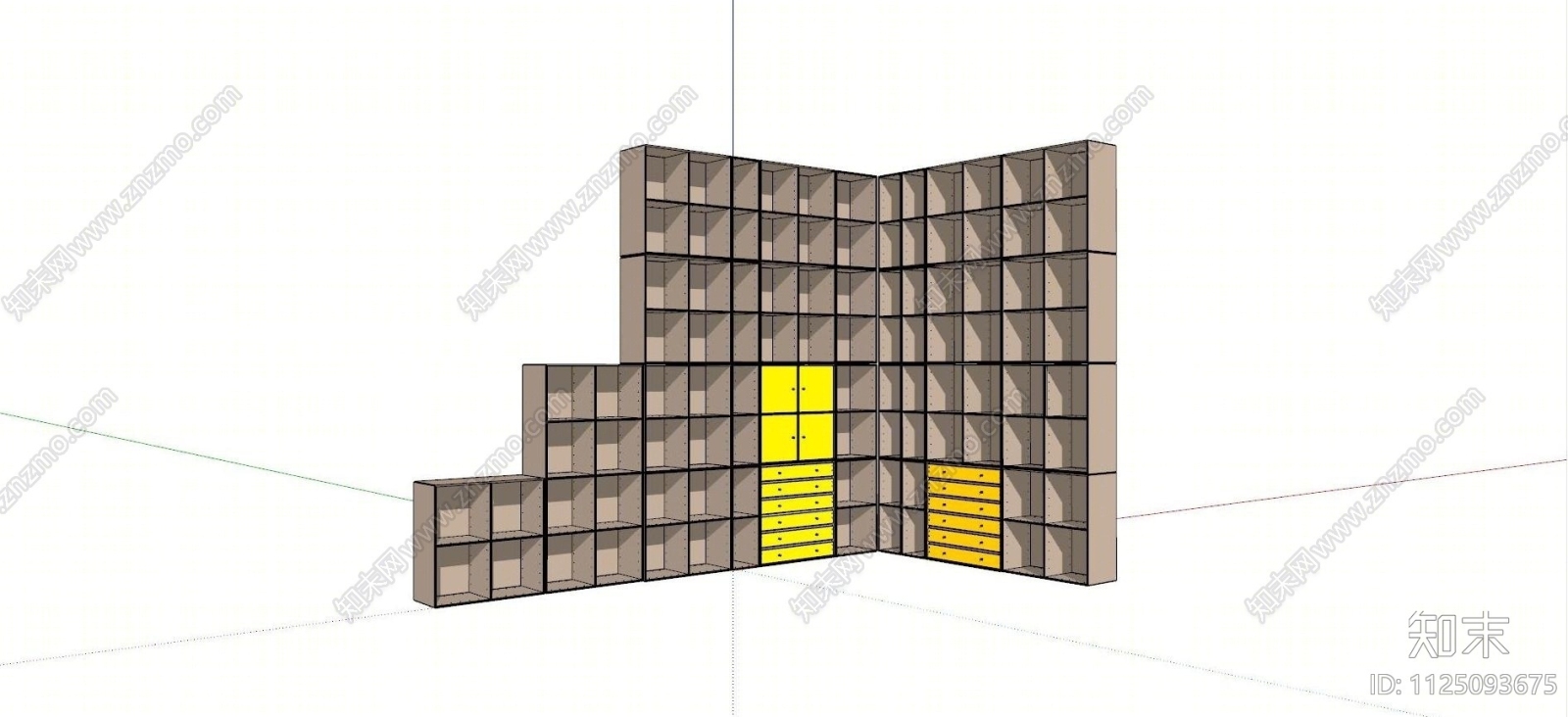 现代装饰柜免费SU模型下载【ID:1125093675】