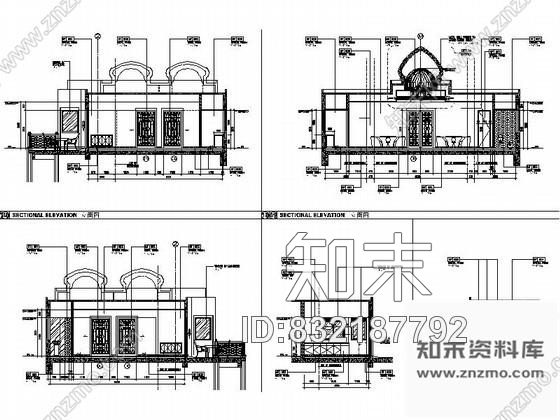 图块/节点现代海鲜餐厅双开间包房室内剖立面详图施工图下载【ID:832187792】