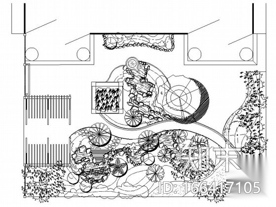 别墅庭院园林绿化工程施工图cad施工图下载【ID:166417105】