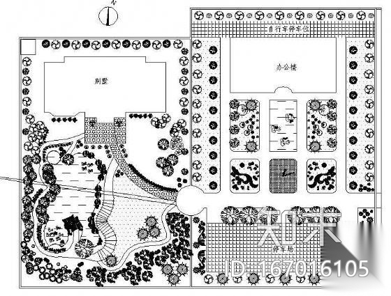 某公司绿地规划设计图纸cad施工图下载【ID:167016105】