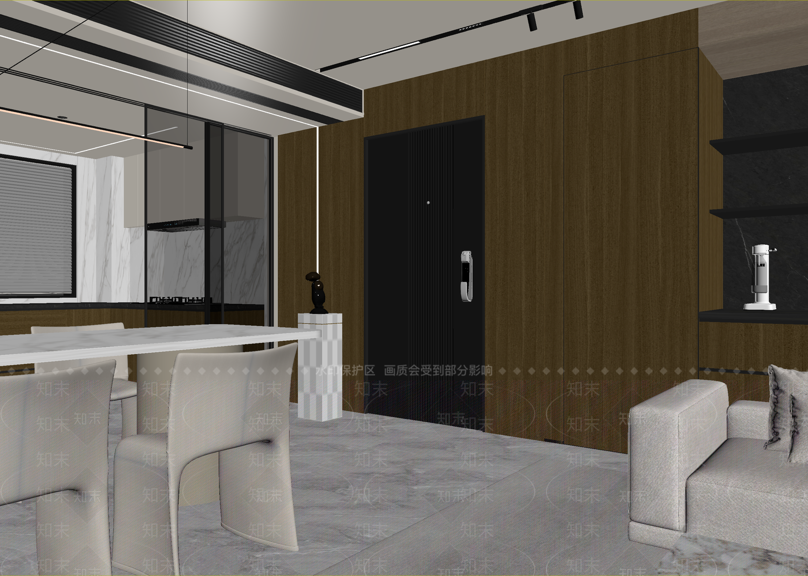 现代客餐厅3D模型下载【ID:1215087480】