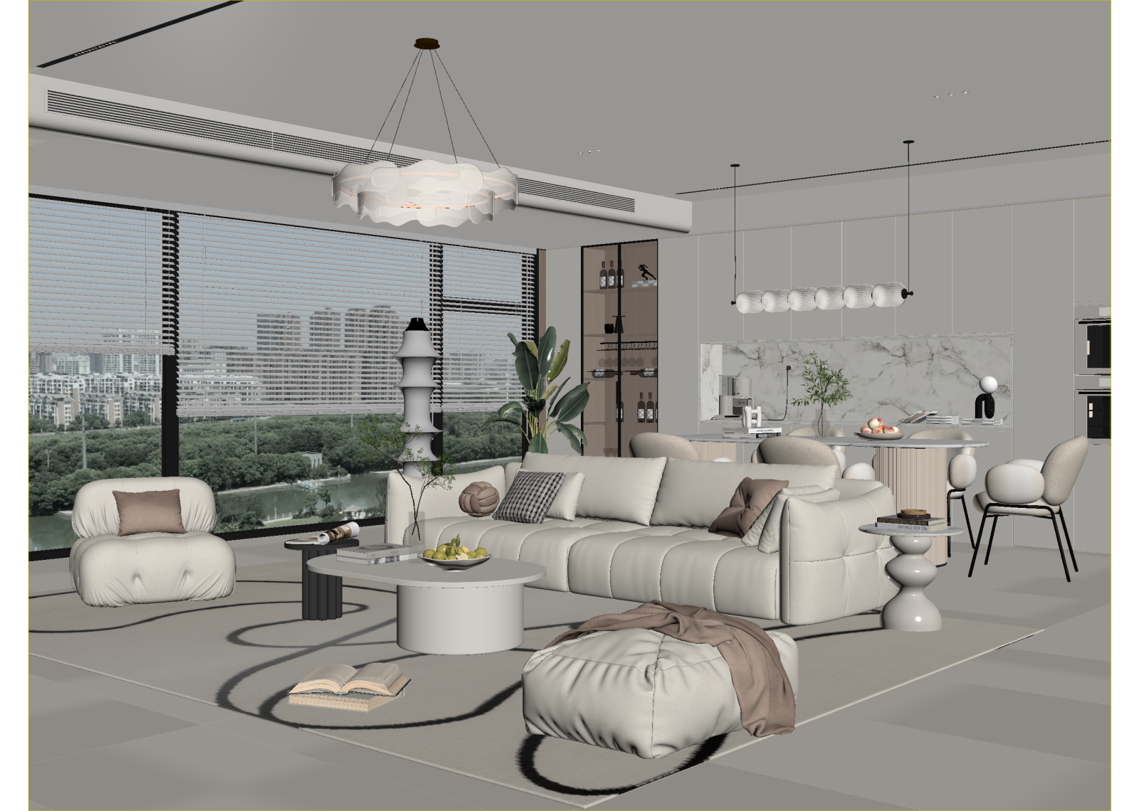 奶油客餐厅3D模型下载【ID:1215044516】