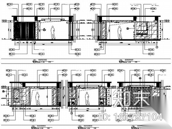 [陕西]超五星级高档风格行政酒廊装修施工图（含效果）cad施工图下载【ID:161787104】