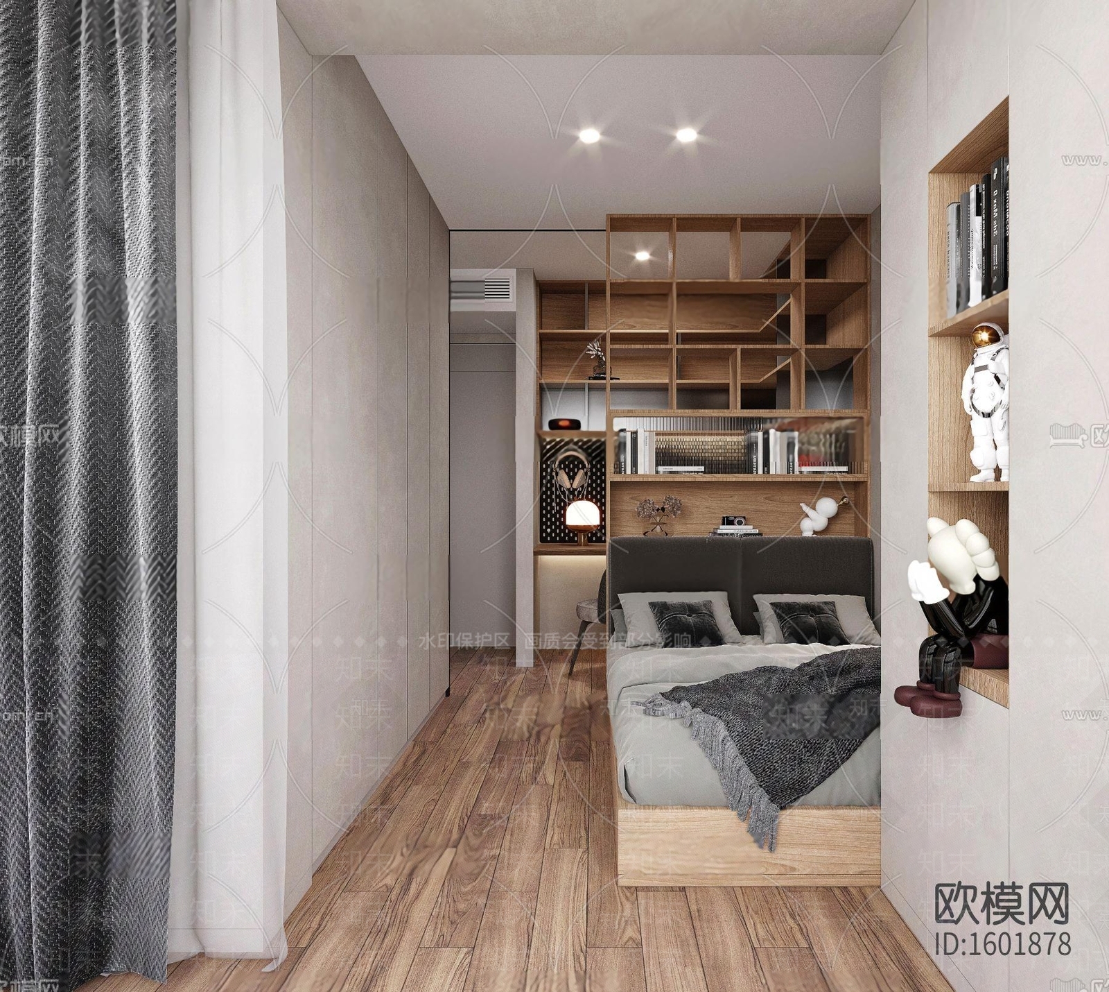 现代家居卧室3D模型下载【ID:196238370】