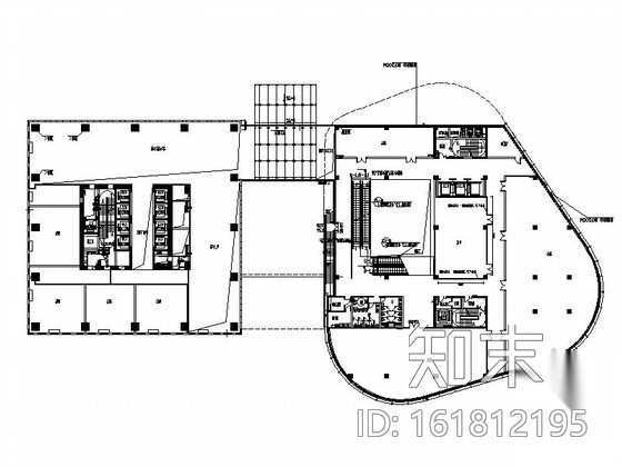 [上海]某现代风综合办公楼电梯间及卫生间室内装修施工图...施工图下载【ID:161812195】