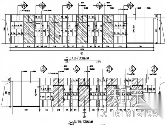 [上海]某现代风综合办公楼电梯间及卫生间室内装修施工图...cad施工图下载【ID:161812195】