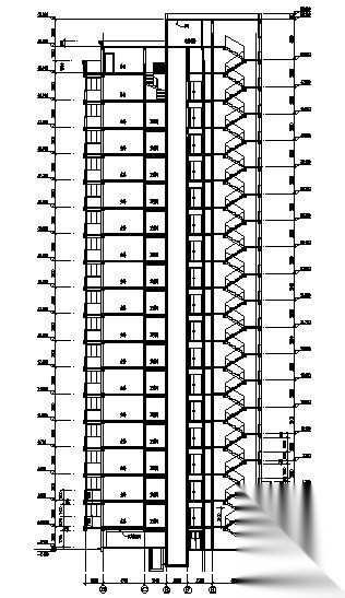 东方华庭十六层住宅楼建筑施工图cad施工图下载【ID:149573107】