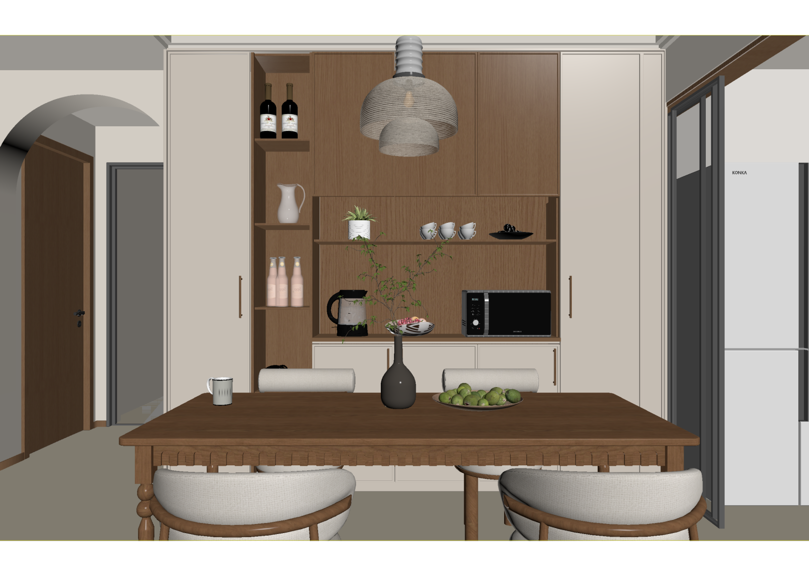 现代家居餐厅3D模型下载【ID:1214567522】
