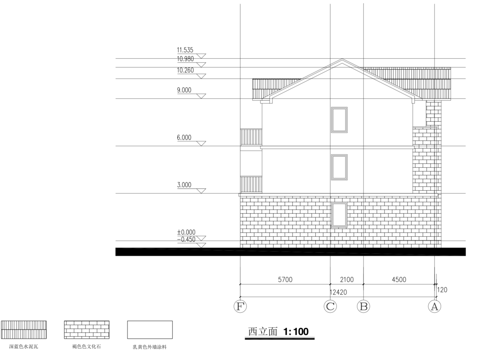 美式新农村3层独栋别墅自建房建筑施工图下载【ID:149888155】