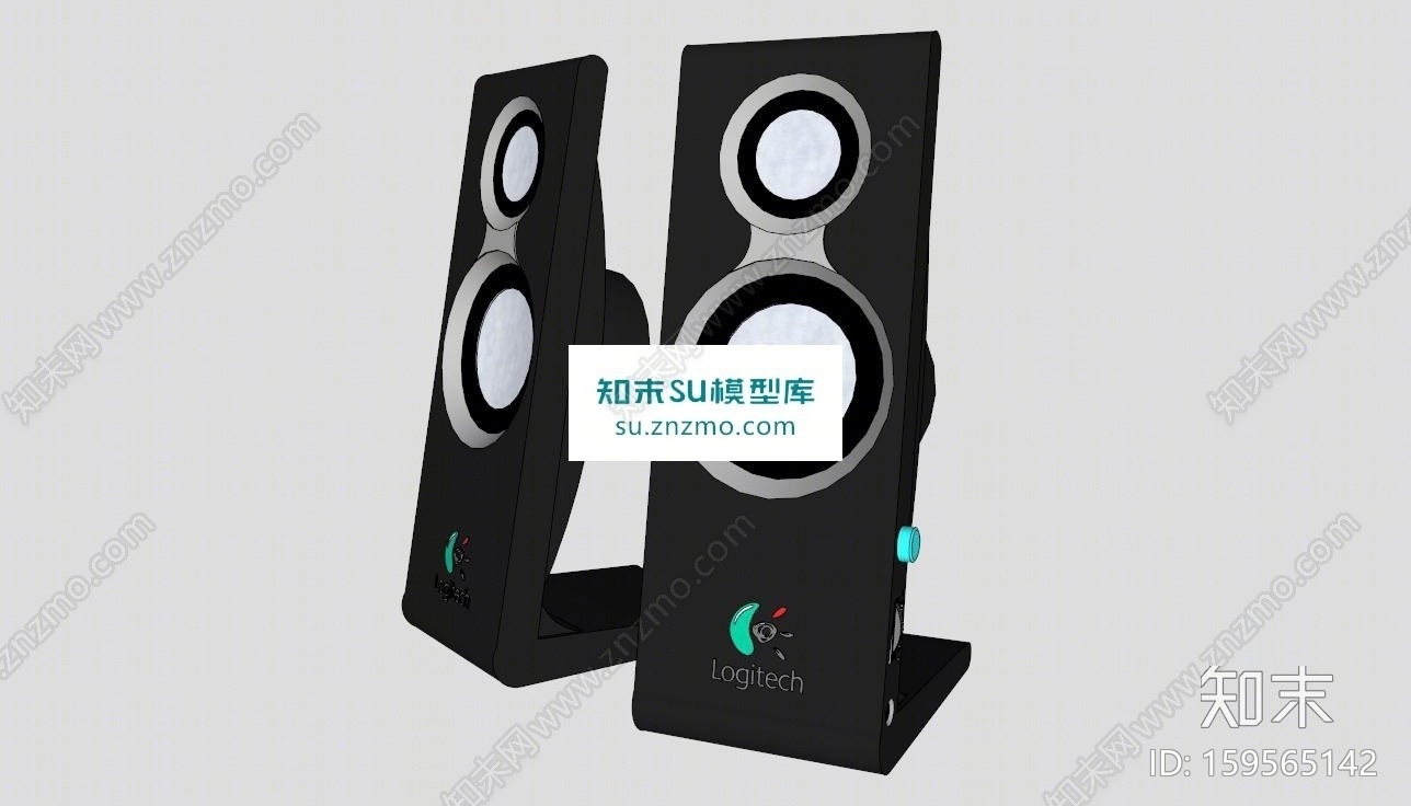 电脑落地式音箱SU模型下载【ID:159565142】