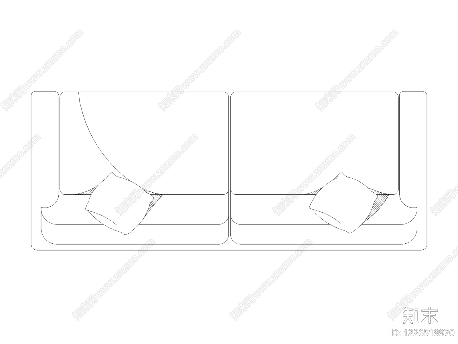 沙发cad施工图下载【ID:1226519970】