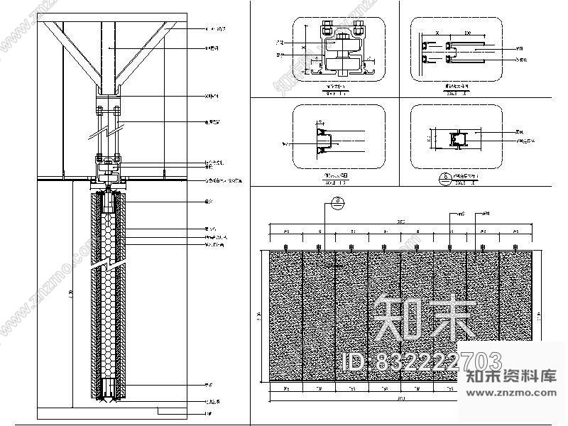 图块/节点包间屏风详图cad施工图下载【ID:832222703】