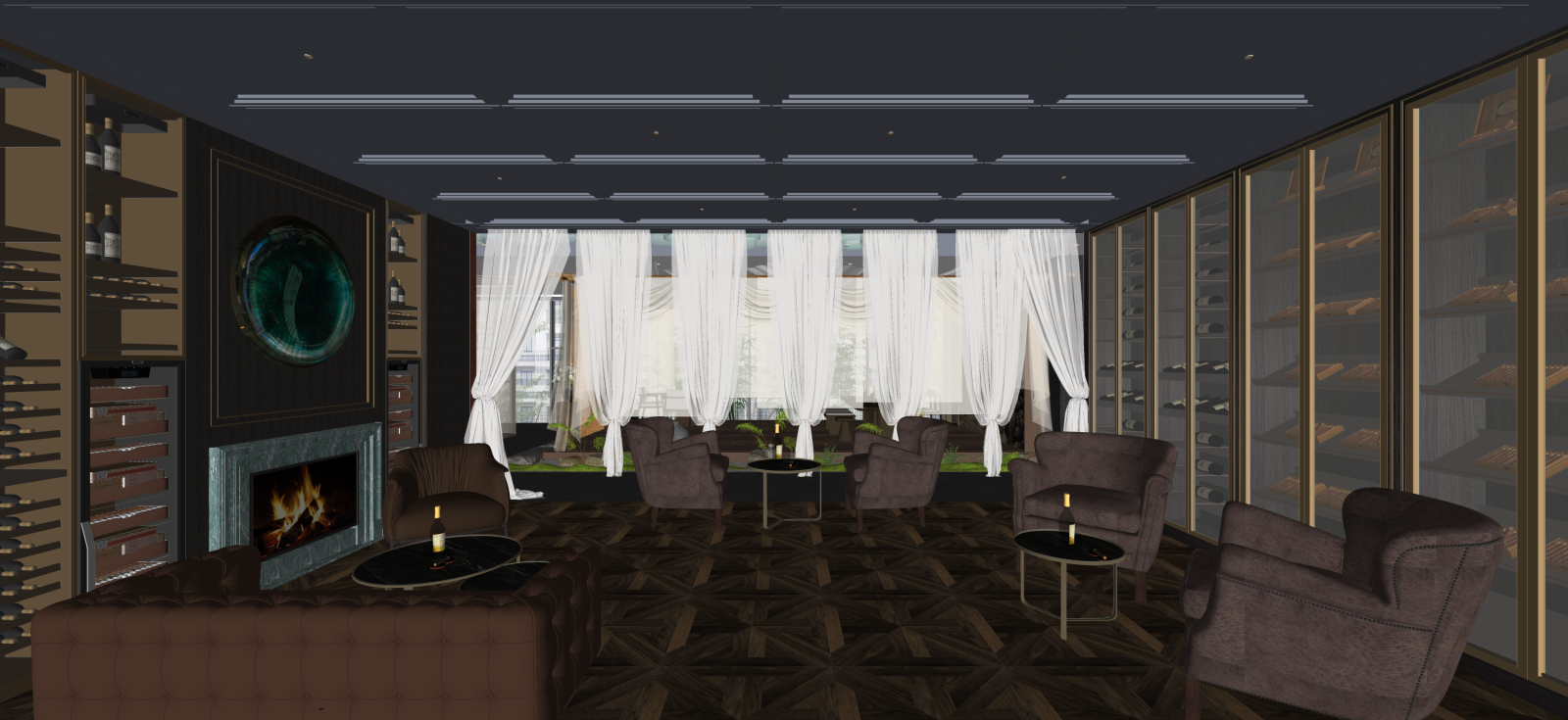 新中式酒馆SU模型下载【ID:1222197410】