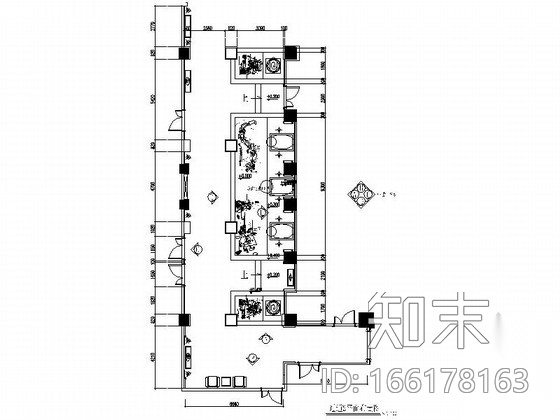 商务会所水景装饰过道室内装修图cad施工图下载【ID:166178163】